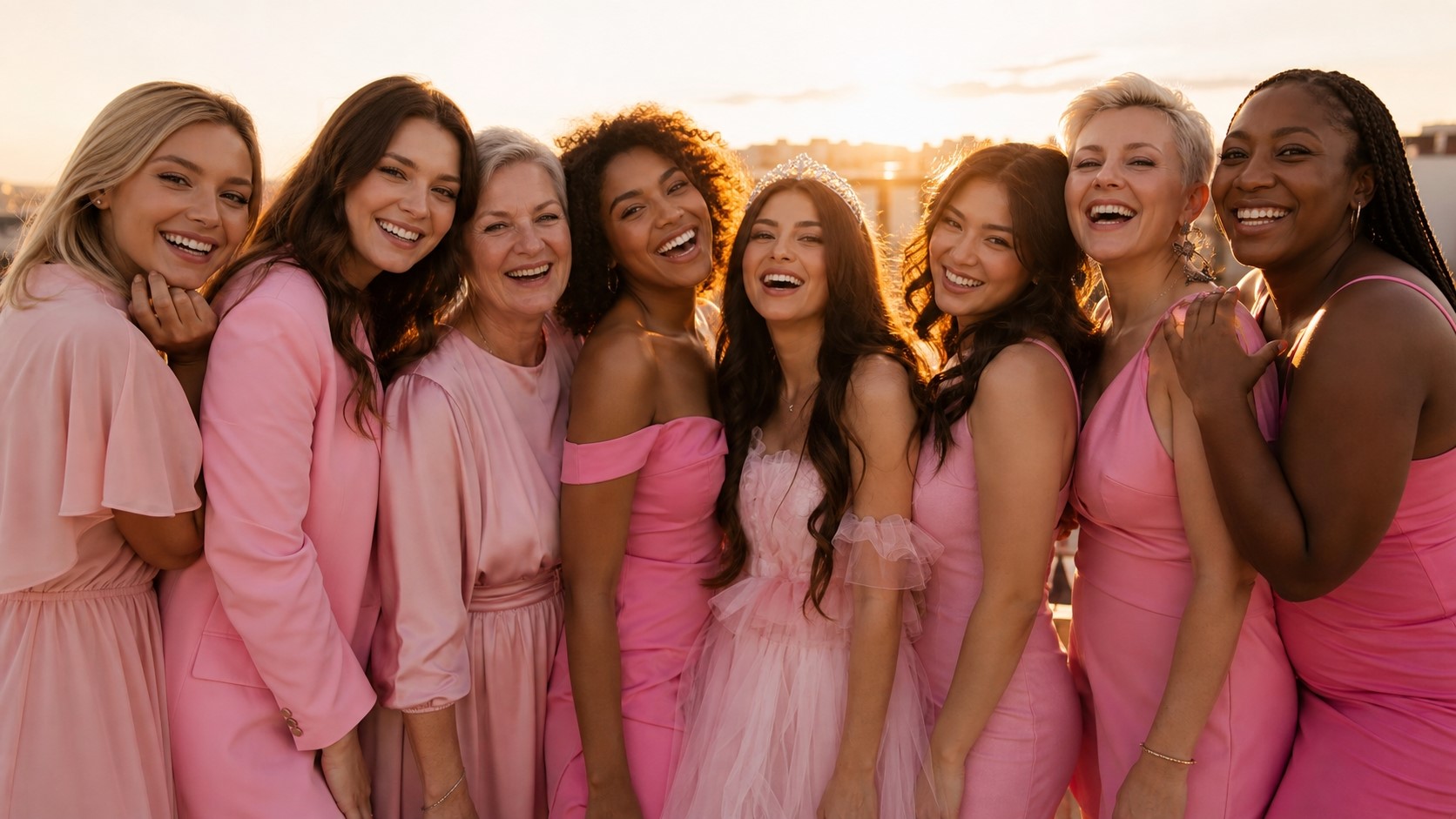 Grupo de chicas Team Bride celebrando despedida de soltera en Salou
